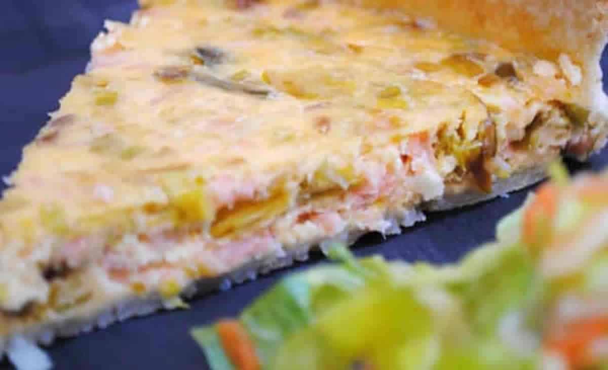 Quiche au saumon poireau et boursin : Une savoureuse quiche légère