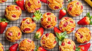 Muffins légers au yaourt et aux fraises : Moelleux et pleins de saveurs naturelles