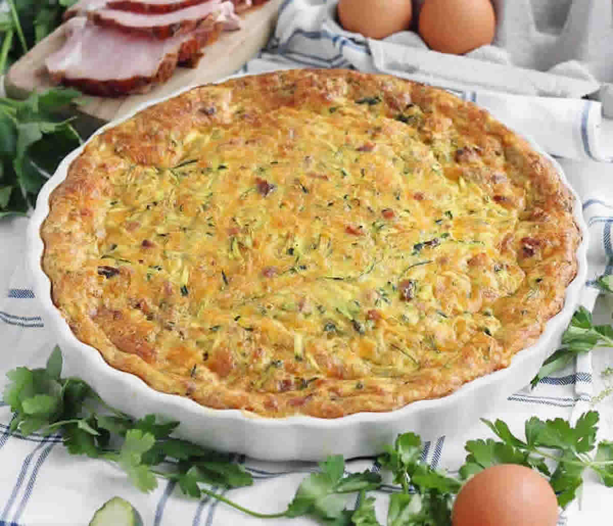 Quiche aux courgettes et jambon sans pâte : Un plat sain et savoureux