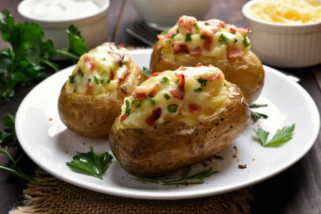 Pommes de terre farcies aux lardons et au fromage: Une incarnation du repas réconfort par excellence