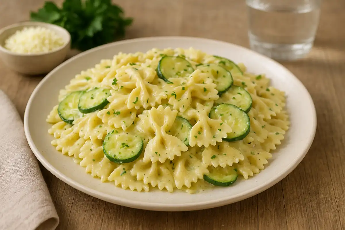 Farfalle à la crème de courgettes au Thermomix