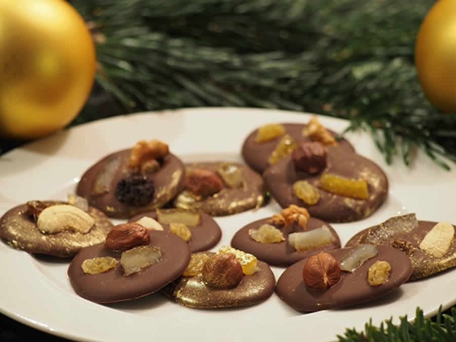 Mendiants au chocolat de Noël au Thermomix